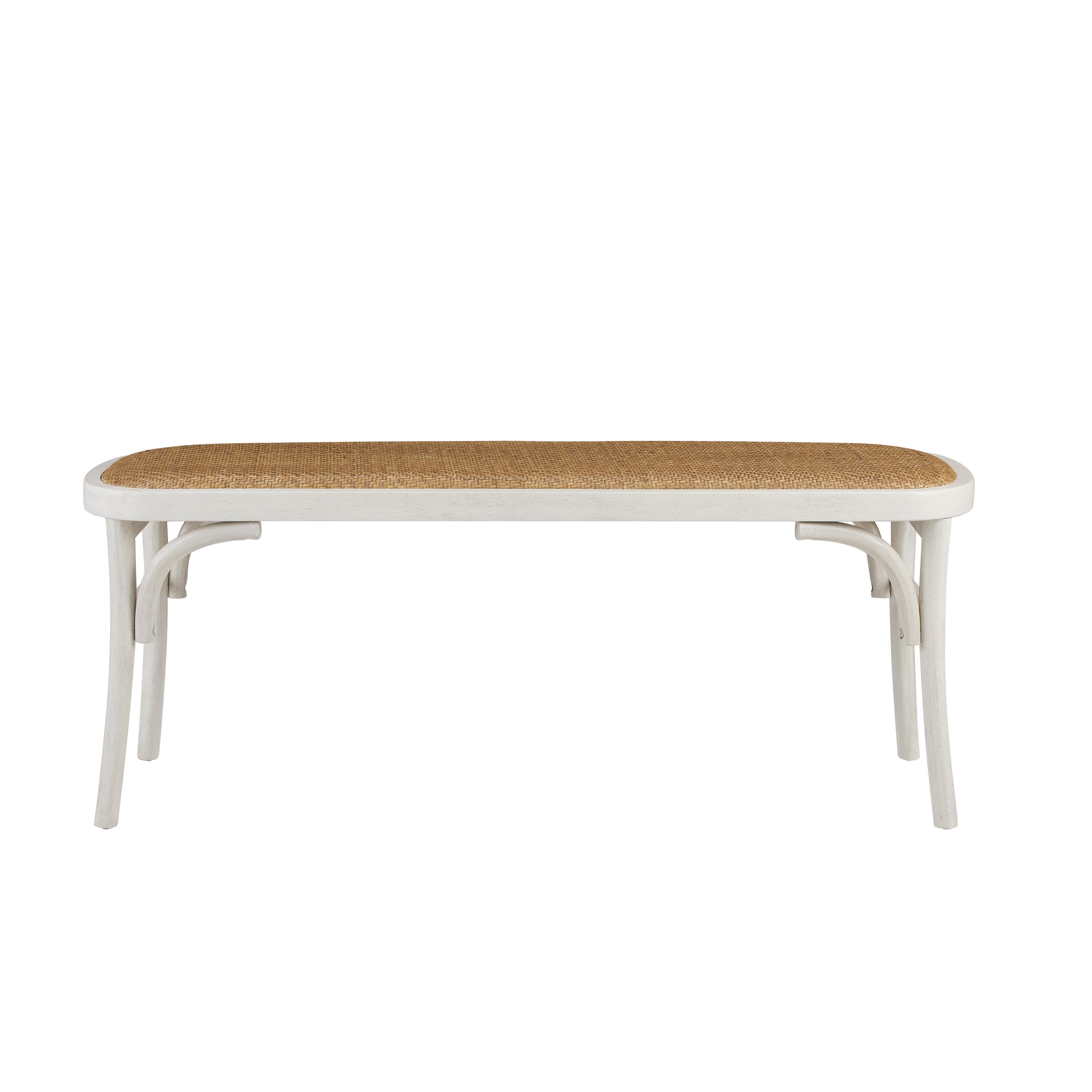 Hyde White Bentwood Bench