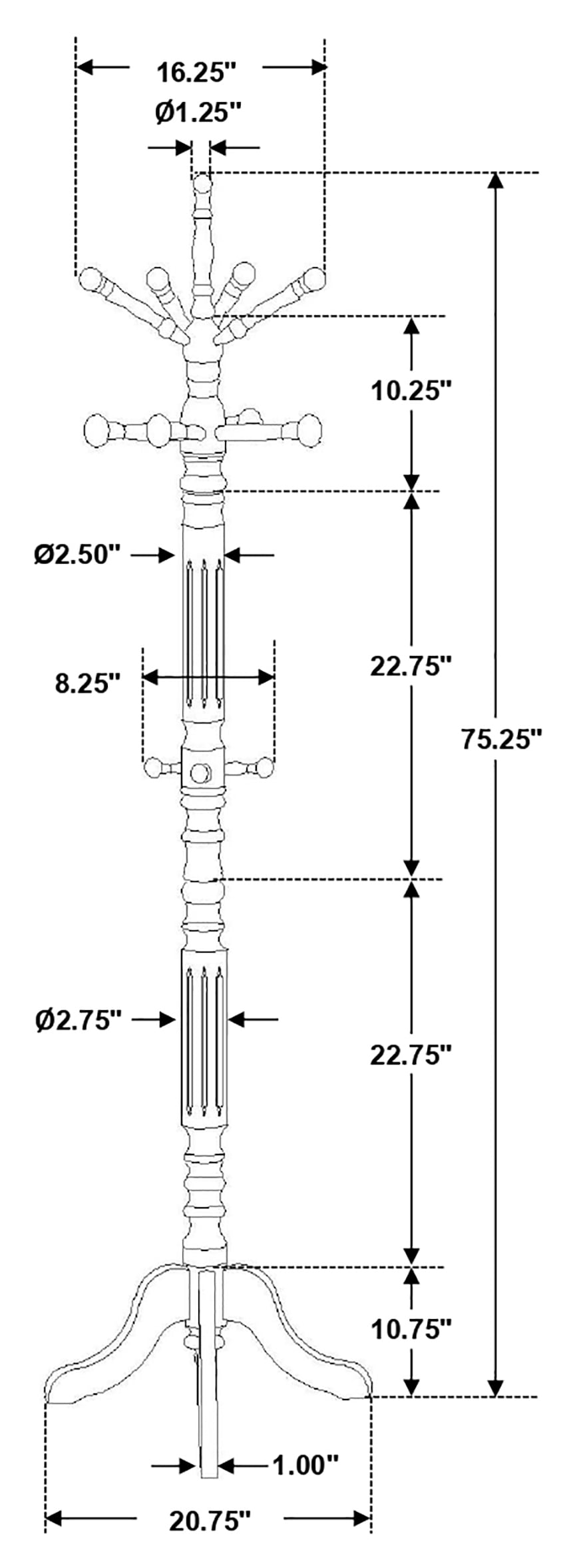 11 Hook Freestanding Coat Rack Hanger