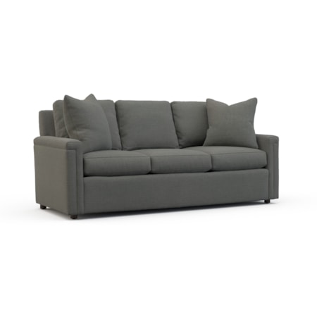 83" Three-Cushion Sofa w/Key Arms