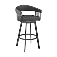 Contemporary Faux Leather Swivel Counter Stool