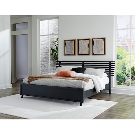 Queen Slat Panel Bed