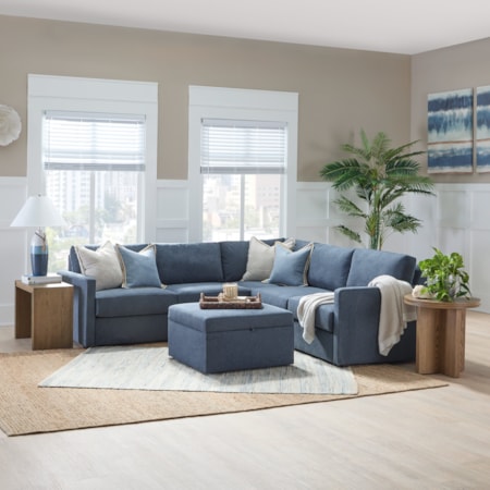 5-Piece Sectional Sofa with Storage Ottoman