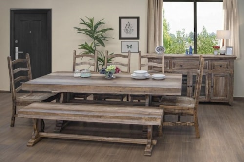 Farmhouse 7-Piece Dining Set with Server