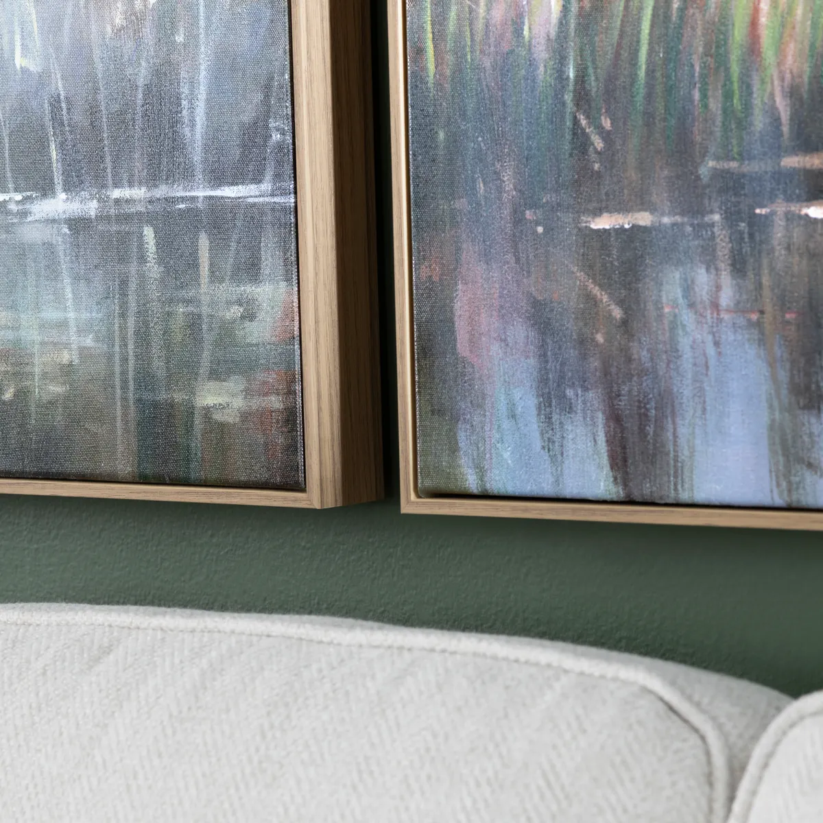 Gazing Egret 2 Framed Canvases - Set of 2