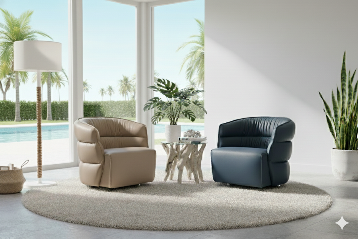 100 % Genuine Leather Swivel Chair