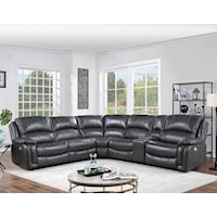 Dual-Power 6-Piece Sectional, Charcoal
