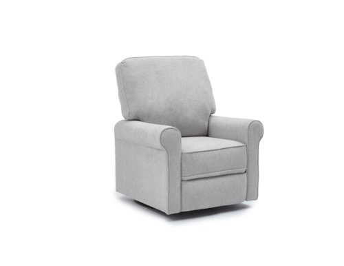 Transitional Manual Swivel Recliner with Rolled Arms