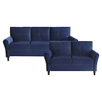 Contemporary 2-Piece Living Room Set with Stich Tufting