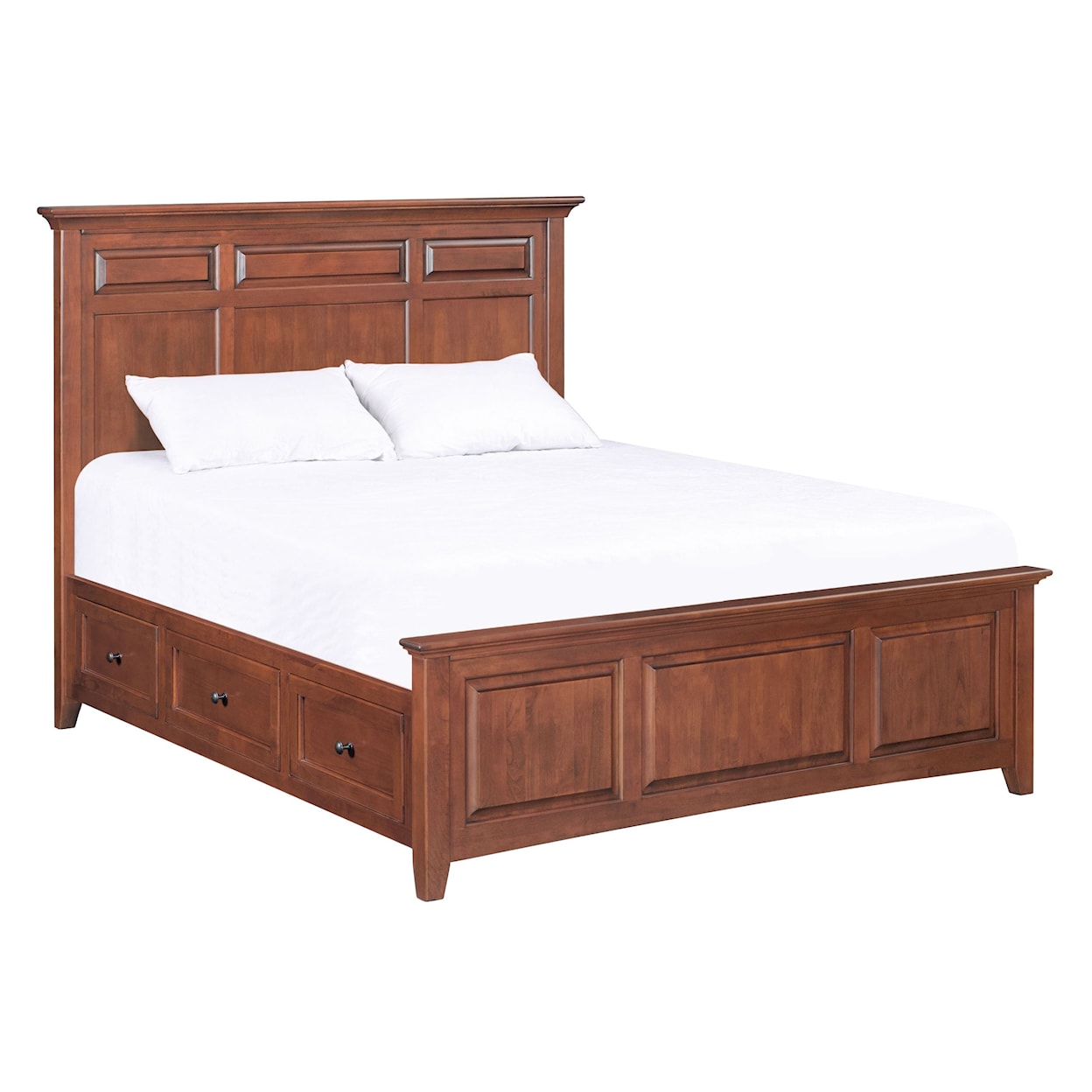 Whittier Wood McKenzie Glazed Cherry Queen Mantel Storage Bed