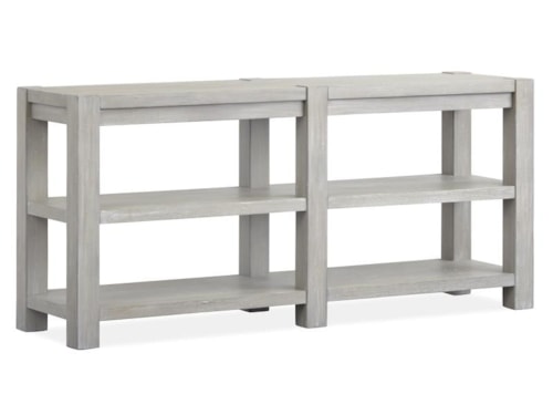 Contemporary Rectangular Sofa Table with Open Shelf Storage