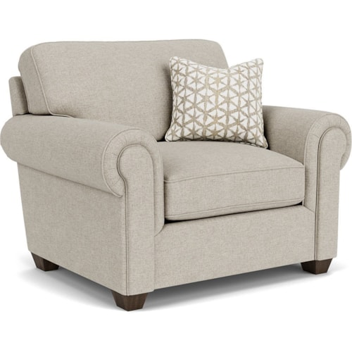 Transitional Chair with Rolled Arms