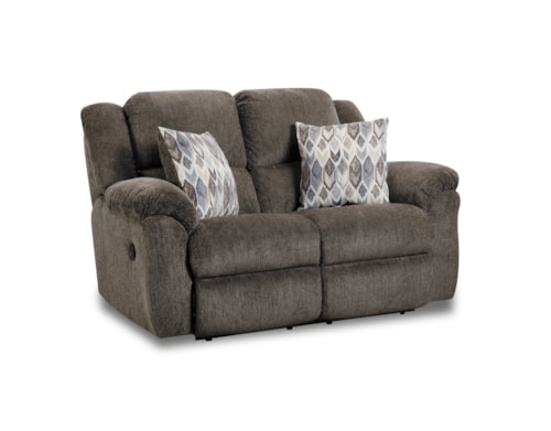 Casual Reclining Loveseat with Pillow Arms