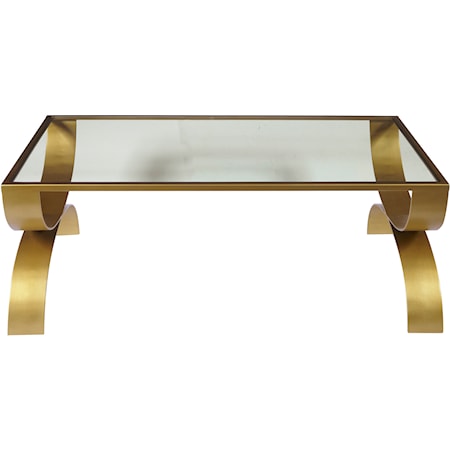 Bella Iron Coffee Table with Glass Top