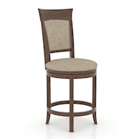 Transitional Customizable Upholstered Swivel Stool