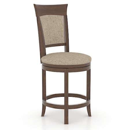 Transitional Customizable Upholstered Swivel Stool