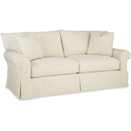 Casual Queen Slipcover Sleeper Sofa with Blend Down Cushions