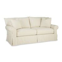 Casual Slipcover Loveseat with Blend Down Cushions