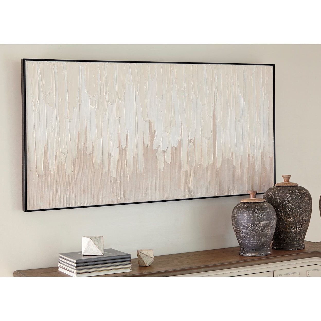 Ashley Furniture Signature Design Wall Art Jennaya Tan/White Wall Art