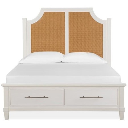 Queen Arched Woven Storage Bed