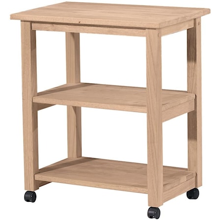 Transitional Microwave Cart with Casters