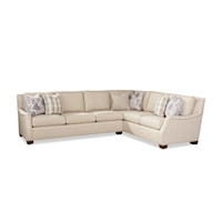 Transitional 2-Piece Sectional Sofa with Exposed Wooden Legs