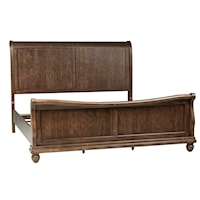 King Sleigh Bed with Bun Feet