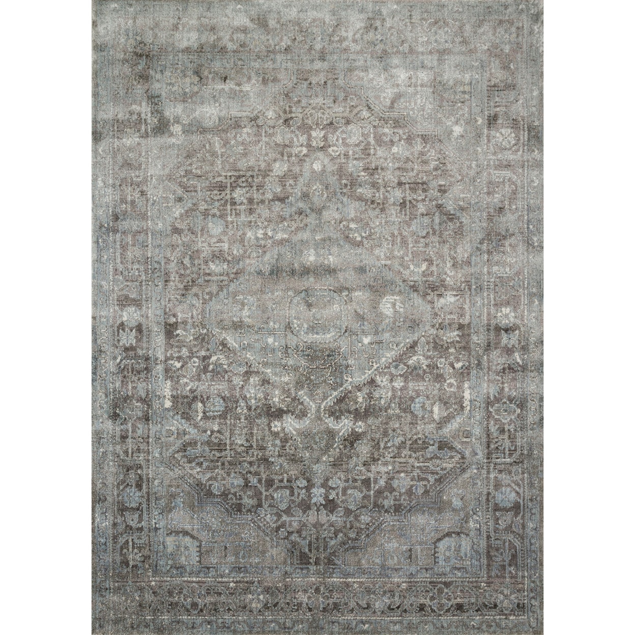 Reeds Rugs Anastasia 1'6" x 1'6"  Stone / Blue Rug