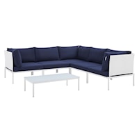 Outdoor 6-Piece Aluminum Sectional Sofa Set