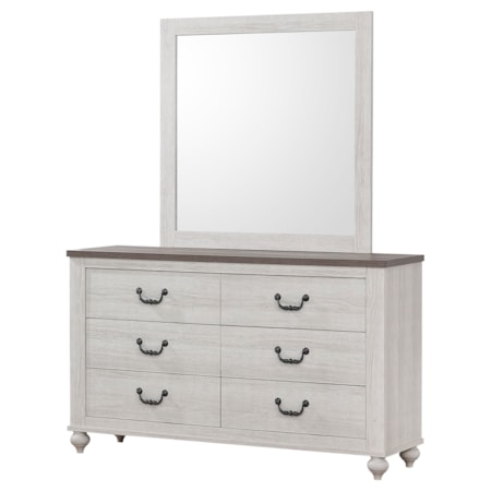 6-Drawer Dresser w/ Mirror