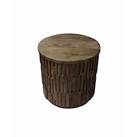Rustic Contemporary Round End Table