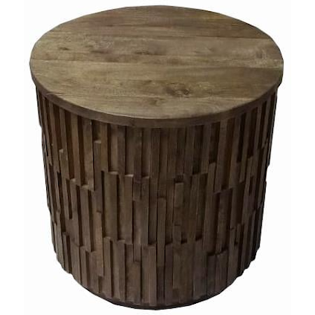 Rustic Contemporary Round End Table