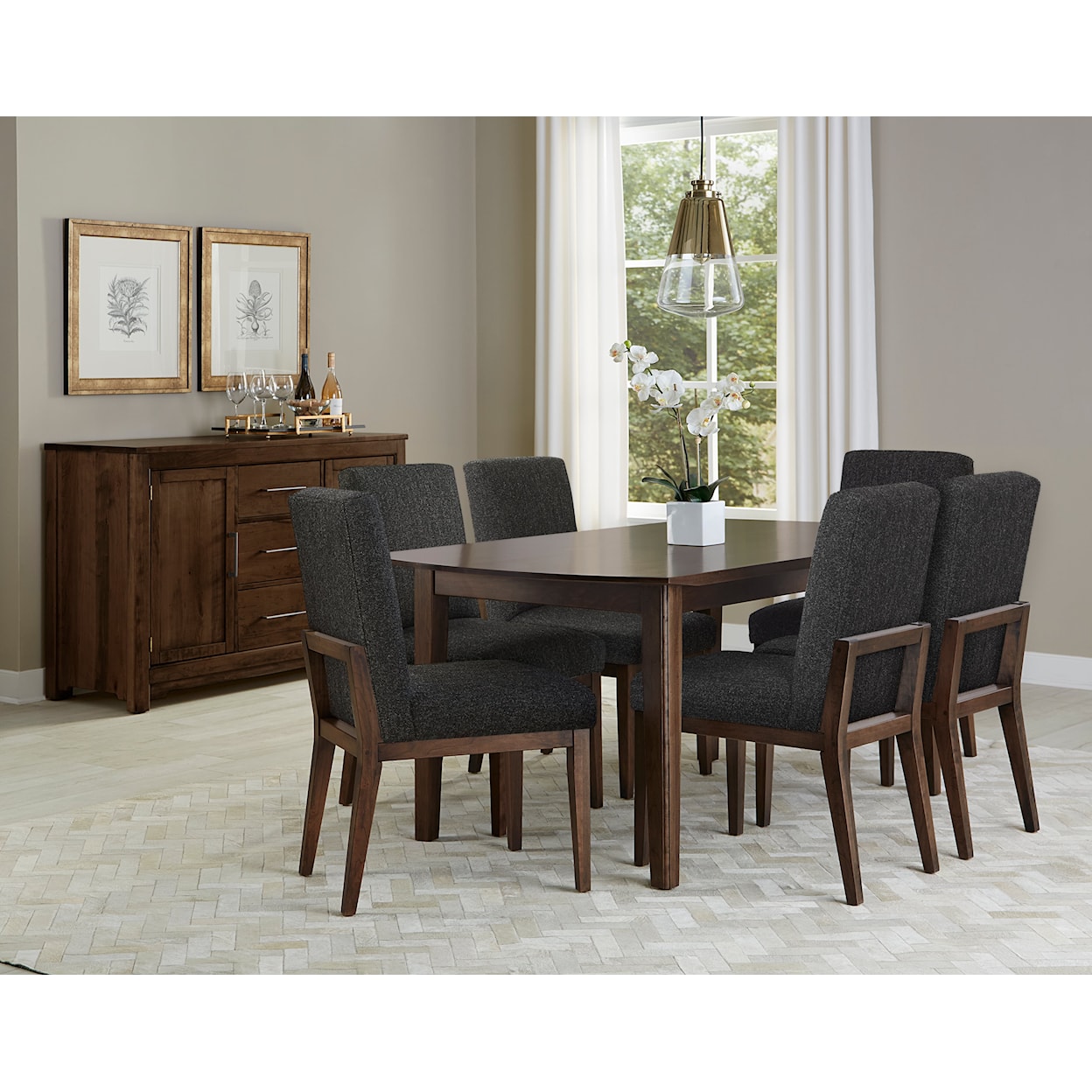 Virginia House Crafted Cherry - Dark Upholstered Side Dining Chair