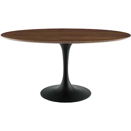 60" Oval Walnut Dining Table