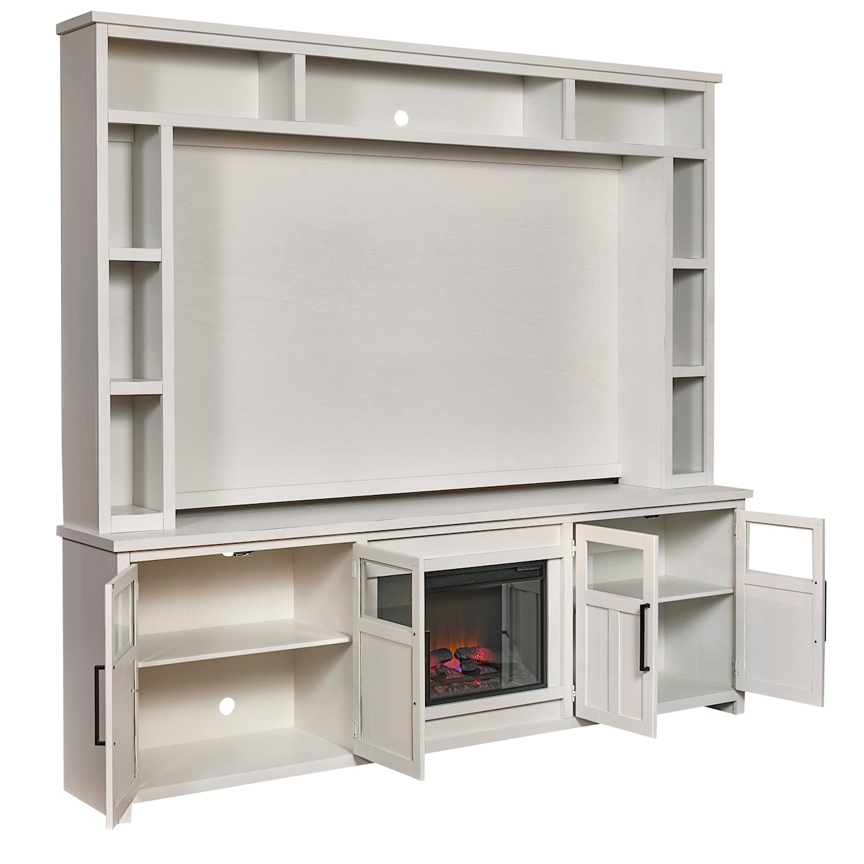 Aspenhome Finnegan 98" Fireplace Console and Hutch