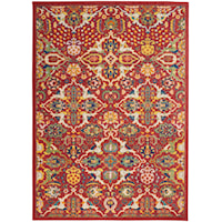 5'3" x 7'3" Red Multicolor Rectangle Rug