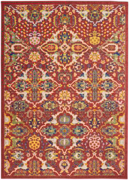 4' x 6' Red Multicolor Rectangle Rug
