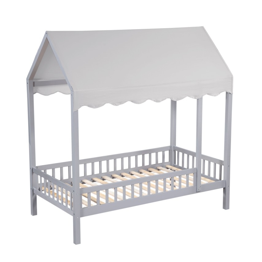 Cottage-Style Twin Platform Bed w/Canopy