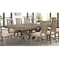 Rustic Tybee Dining Table with 20' Removable Leaf