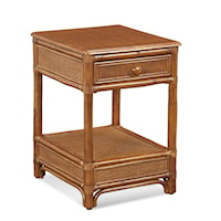 Tropical Single Drawer Nightstand with Lower Shelf