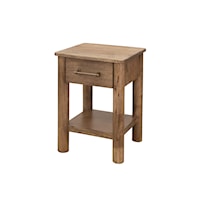 Solid Wood 1-Drawer Chairside Table