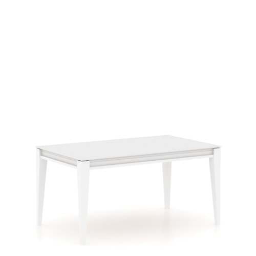 Transitional Glass Top Dining Table with Frosted Glass