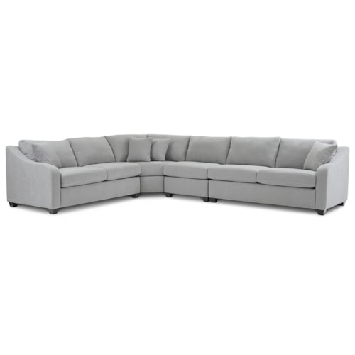 Transitional 4-pc. Rounded L-Shape Sectional with Slope Arms