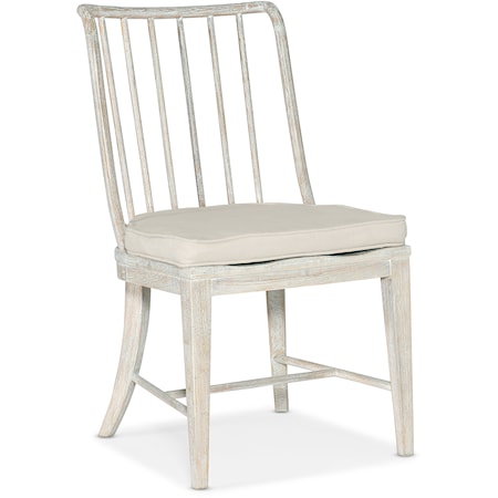 Casual Side Chair with Loose Performance Fabric Seat Cushions