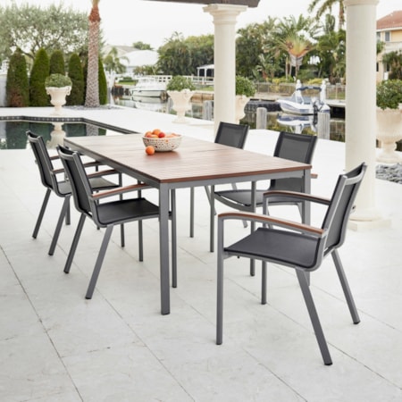 86″ Rectangular Dining Table w/Umbrella Hole