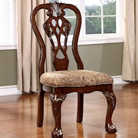 Set of 2 Traditional Dining Side Chairs with Upholstered Seat