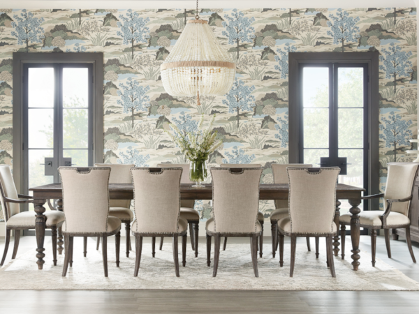 Dining Set with Upholstered Chairs & Buffet