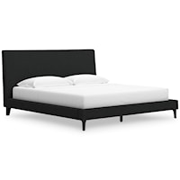 King Upholstered Bed With Roll Slats