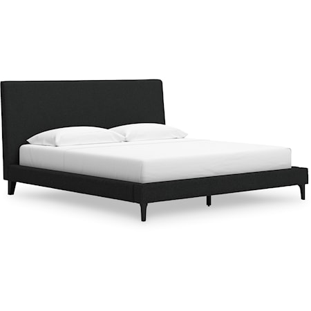 King Upholstered Bed With Roll Slats