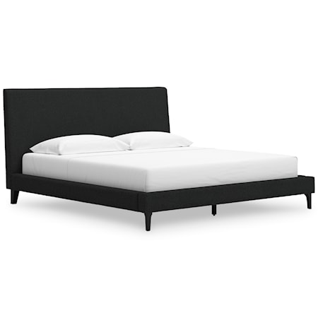 King Upholstered Bed With Roll Slats