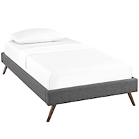 Twin Fabric Bed Frame with Round Splayed Legs